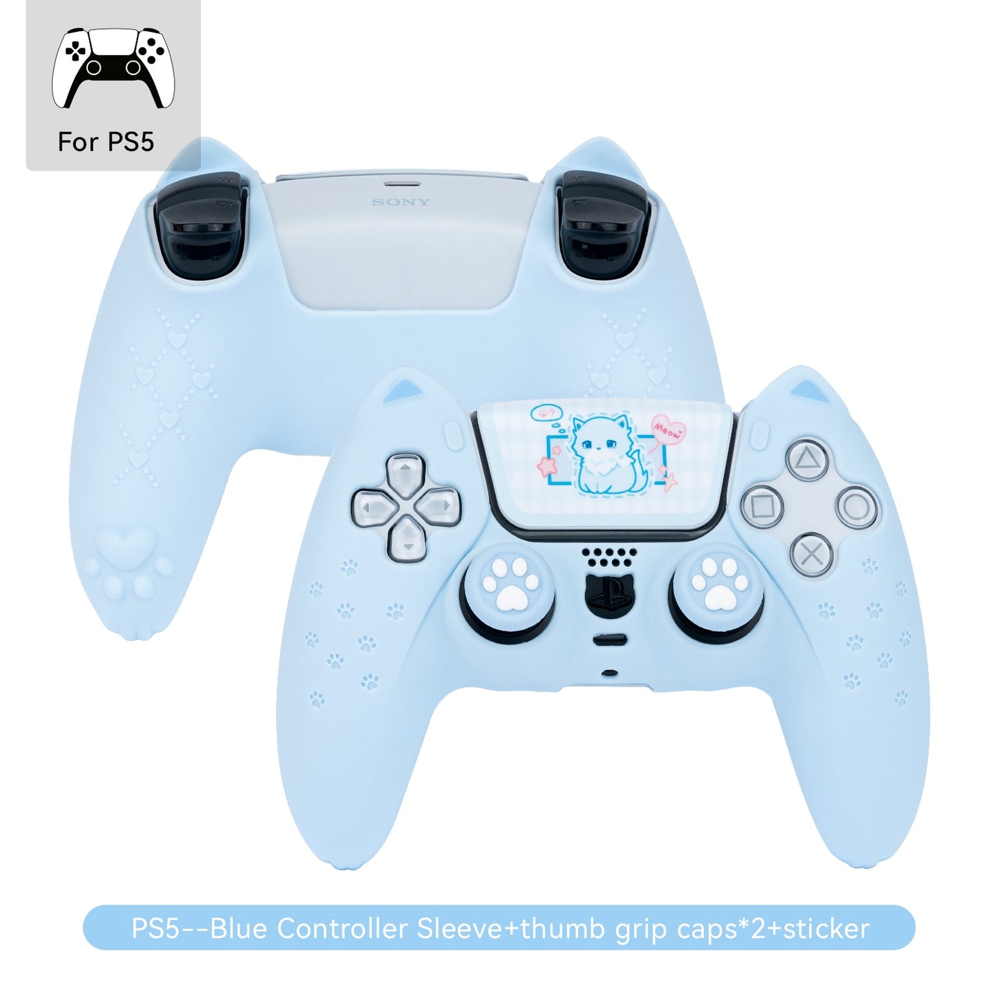 Kawaii Silicone Cover Skin Set For PS5 Controller - entert-cessories