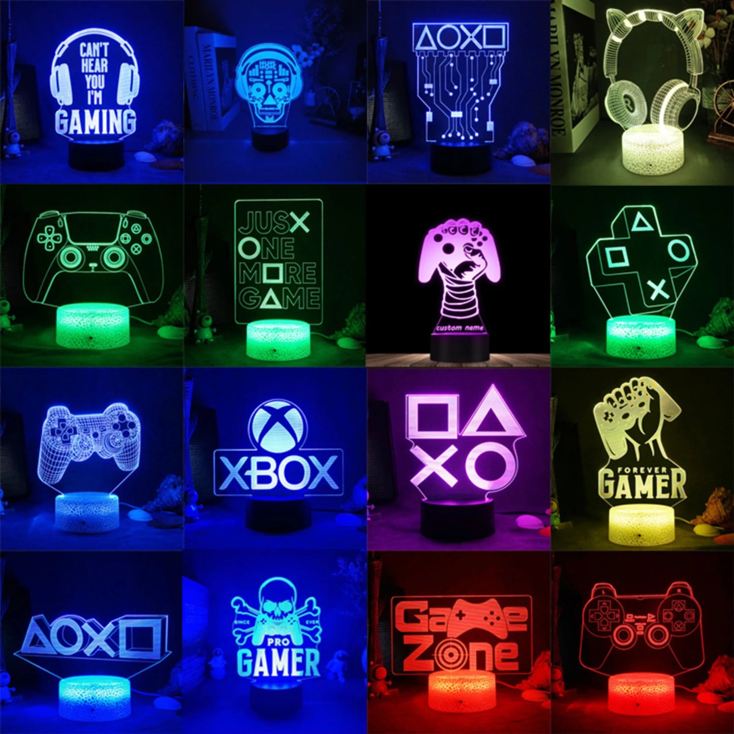 New USB RGB 3D LED Gaming Room Setup Night Lamp