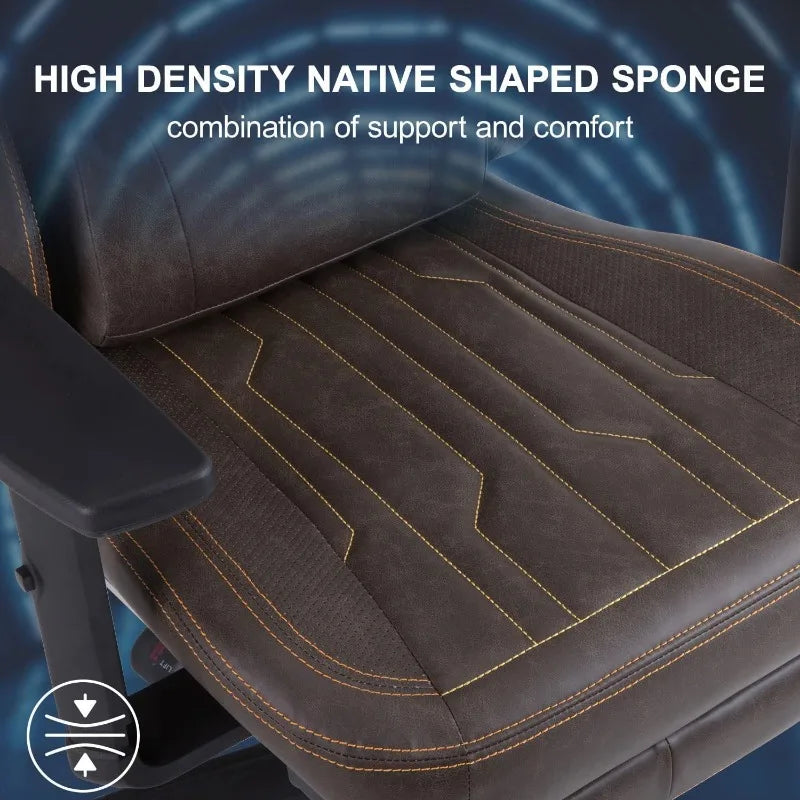 Ergonomic Massaging Gaming Chair with Comfortable Footrest and Headrest