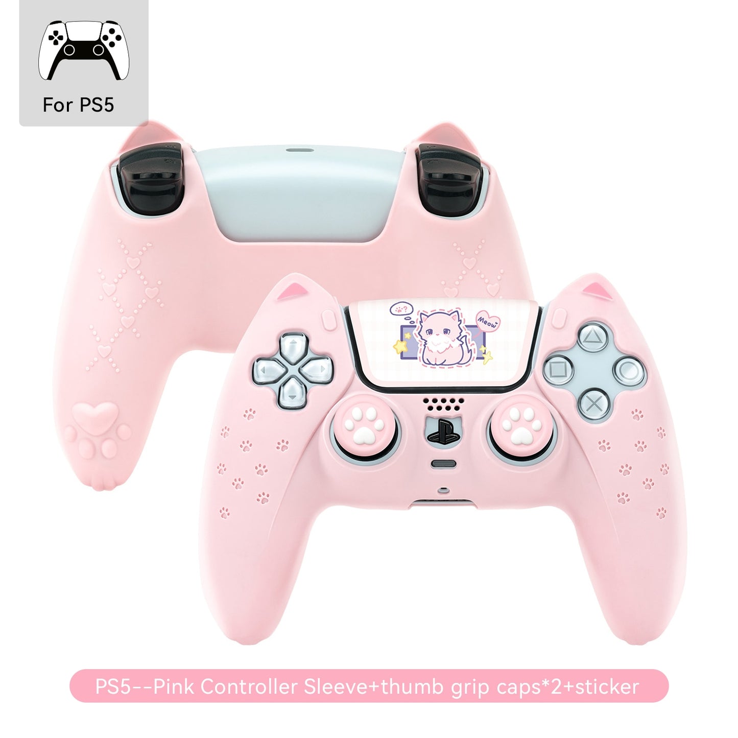 Kawaii Silicone Cover Skin Set For PS5 Controller - entert-cessories