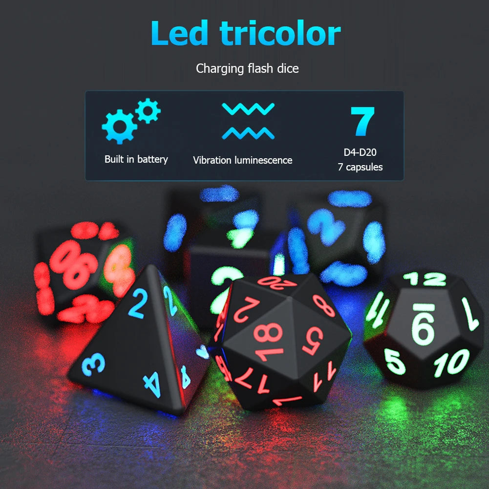 1-10 Set Electronic Dice LED D4-D20 7pcs/set