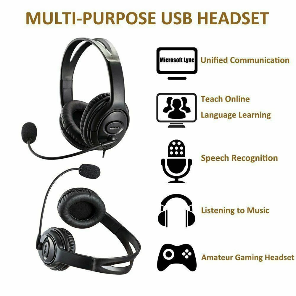 USB Wired Gaming Noise Cancelling Headsets with Mic