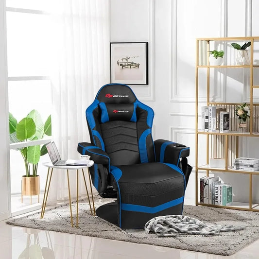 Gaming Ergonomic Recliner Massage Chair with Footrest