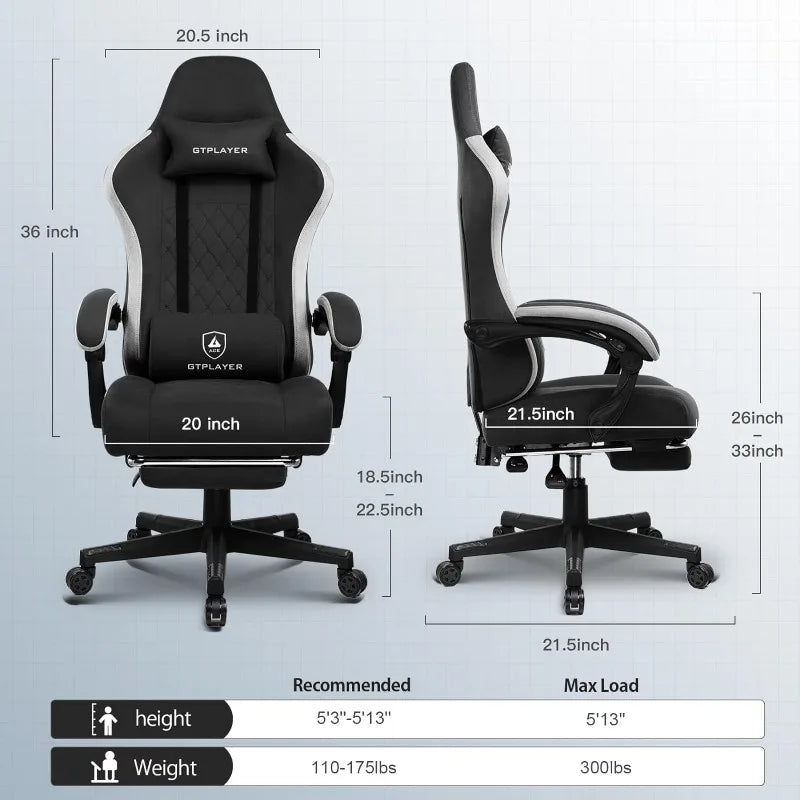 GTPLAYER Gaming/Computer Chair, High Back Ergonomic